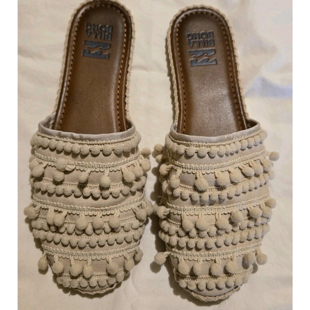 Billabong Mule Flat Pommy  8.5 / 9 Women Slip On Shoe Beachy Sandal